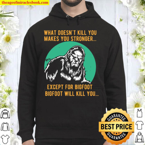 What Doesnt Kill You Makes You Stronger Except For Bigfoot Bigfoot Wi Hoodie