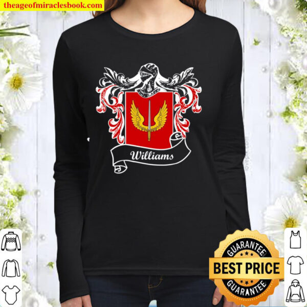 Williams Coat of Arms surname last name family crest Women Long Sleeved