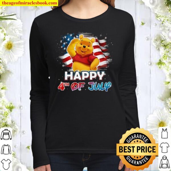 Winnie The Pooh disney happy 4th of July 2021 Women Long Sleeved