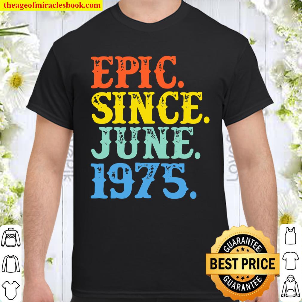 Womens Grunge Epic Since June 1975 Birth Year Born Legendary Gifts V-Neck Shirt