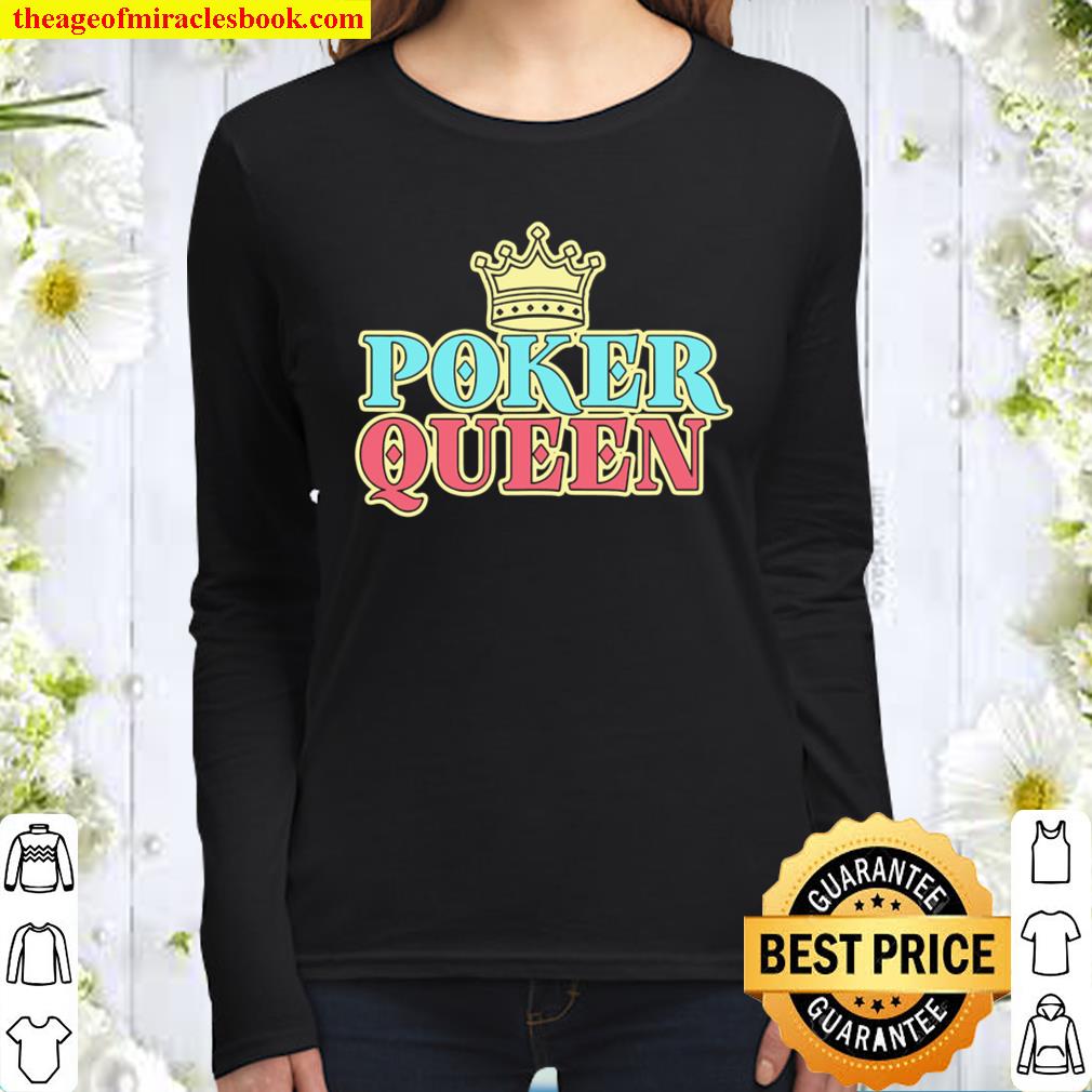 Womens Poker Card Game Gambling Funny Casino Shirt Cool Gift Idea Women Long Sleeved