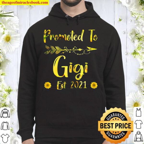 Womens Promoted To Gigi Est. 2021 First Time Mom Sunflower Hoodie