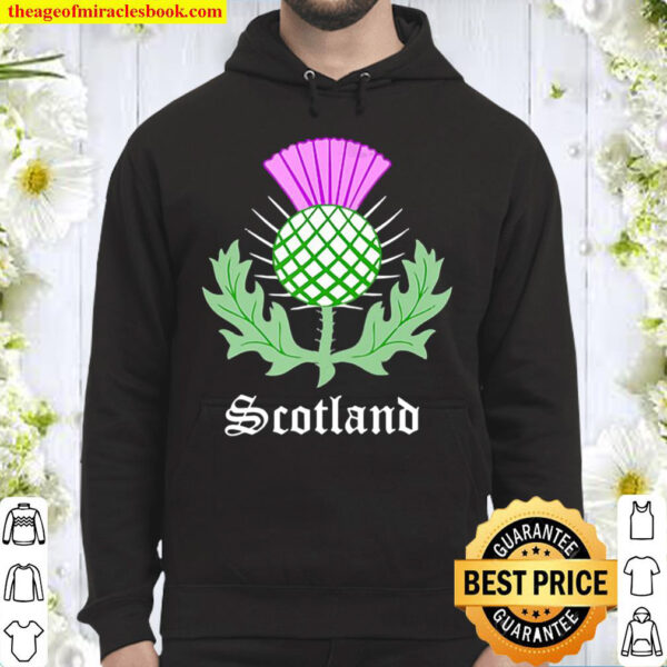 Womens Scottish Thistle Flower Celtic Symbol Scotland Gifts V Neck Hoodie