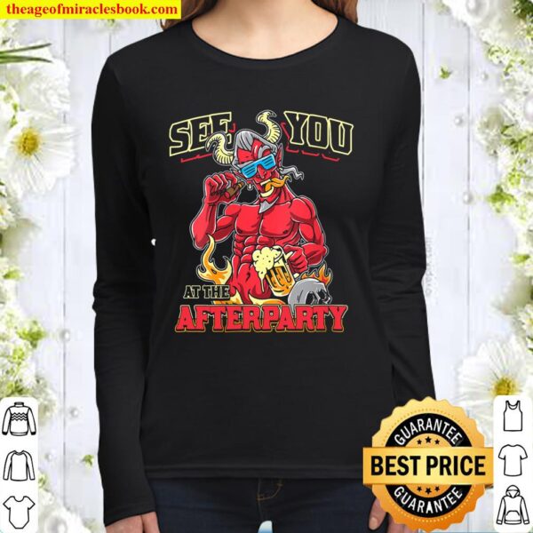 Womens See You At The Afterparty Funny Satan Believer Satanism Women Long Sleeved