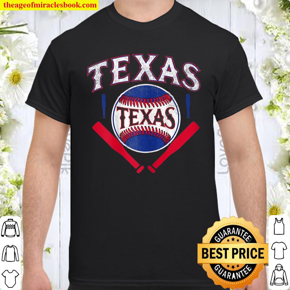 Womens Texas Baseball Vintage Distressed Game Day Ranger Tx State Shirt