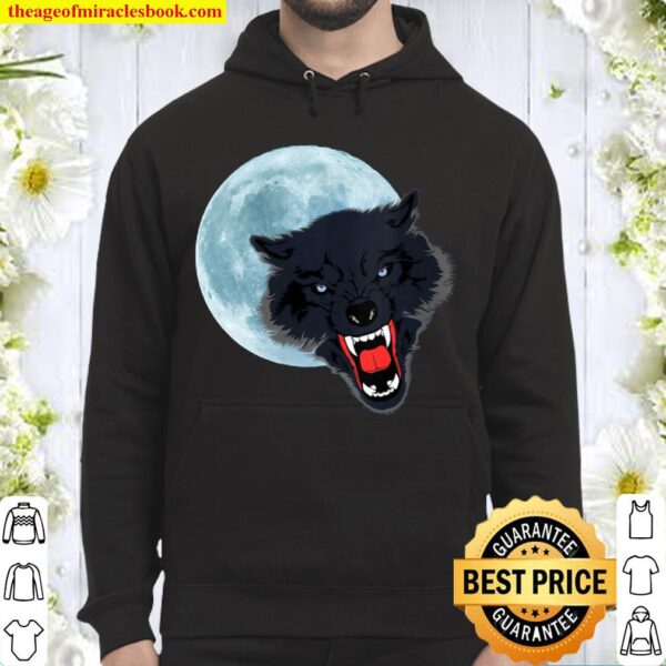 Womens Wolf Moon Light Wolves Lover Hoodie