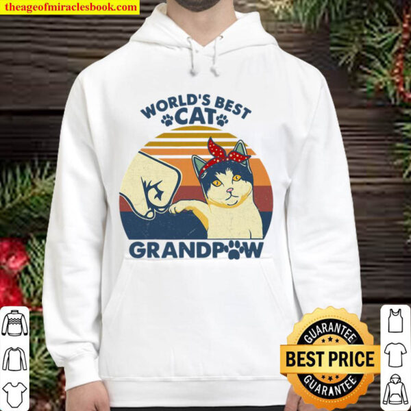 World’s Best Cat Grandpaw Vintage Grandpa Cat Lover Hoodie