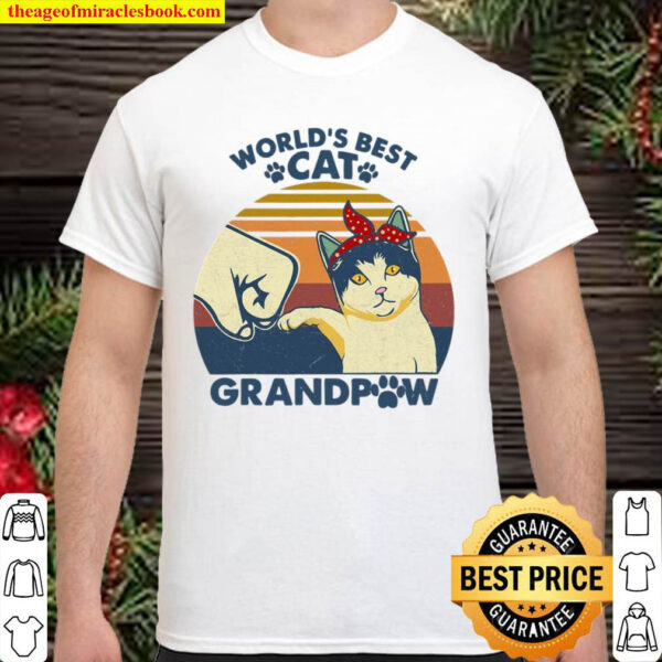 World’s Best Cat Grandpaw Vintage Grandpa Cat Lover Shirt
