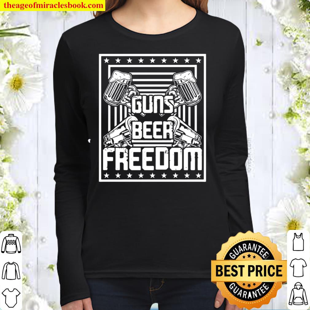 guns beer and freedom Women Long Sleeved