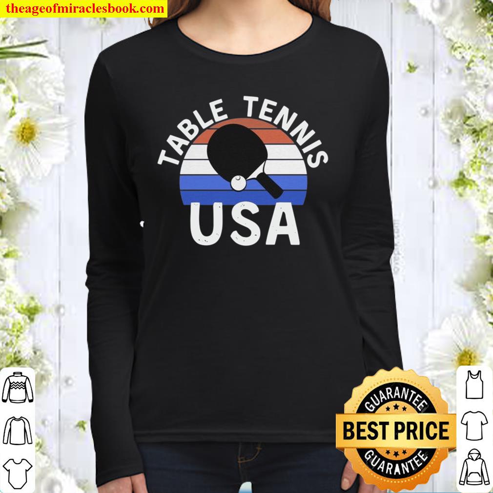 usa shirt, table tennis shirt, olympics 2021 Women Long Sleeved