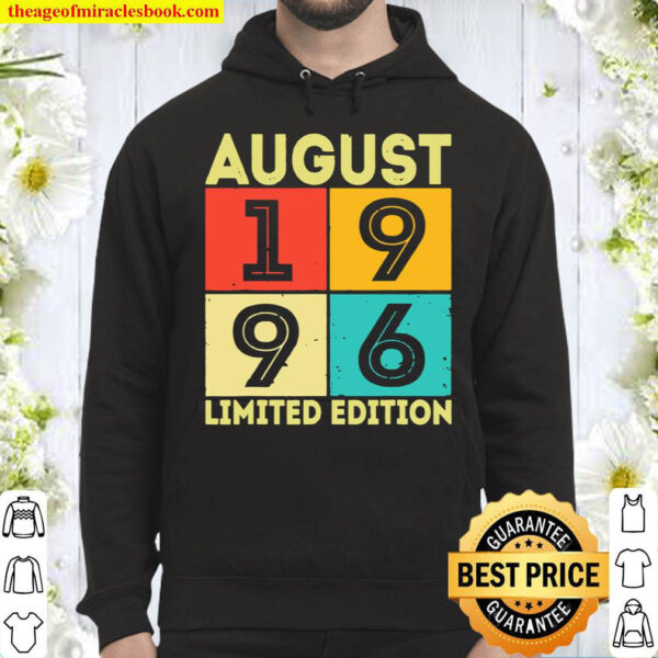 25th Birthday Retro August 1996 Decorations 25 Years Old Classic Hoodie