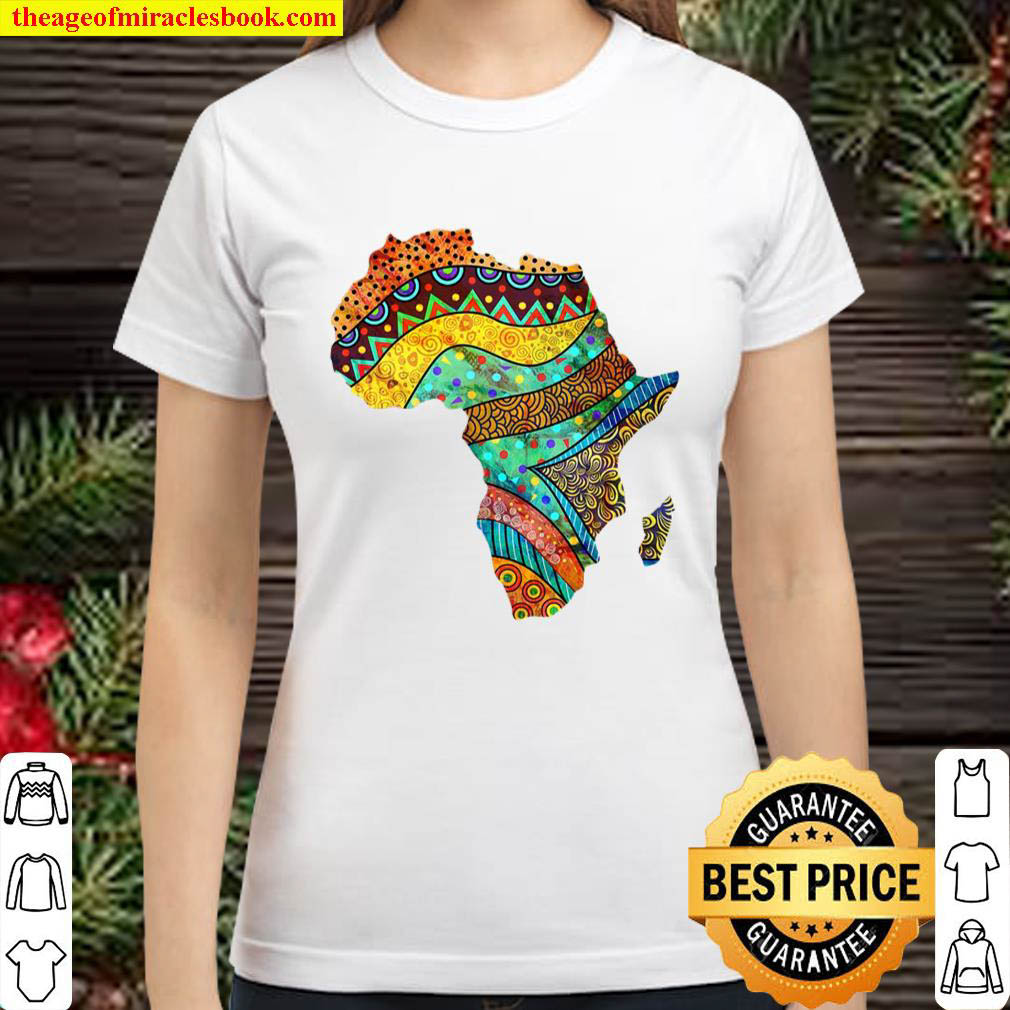 Africa Map In Traditional Ethnic African Pattern Art Classic Women T Shirt