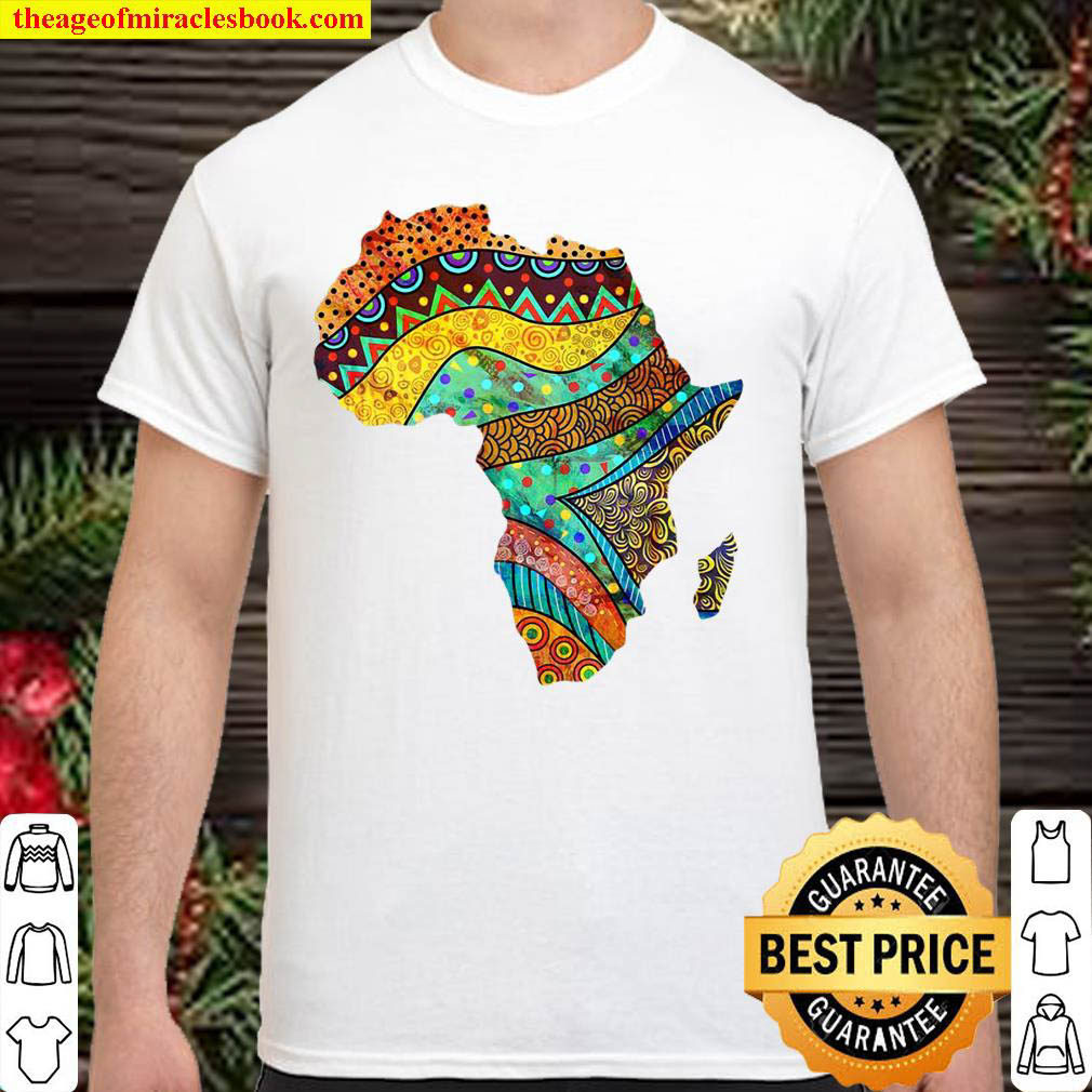 Africa Map In Traditional Ethnic African Pattern Art Shirt