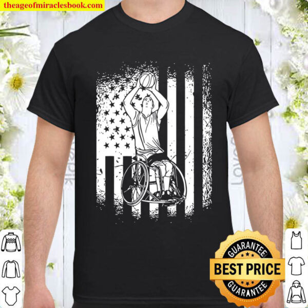 American Flag Usa Design For Wheelchair Basketball Shirt