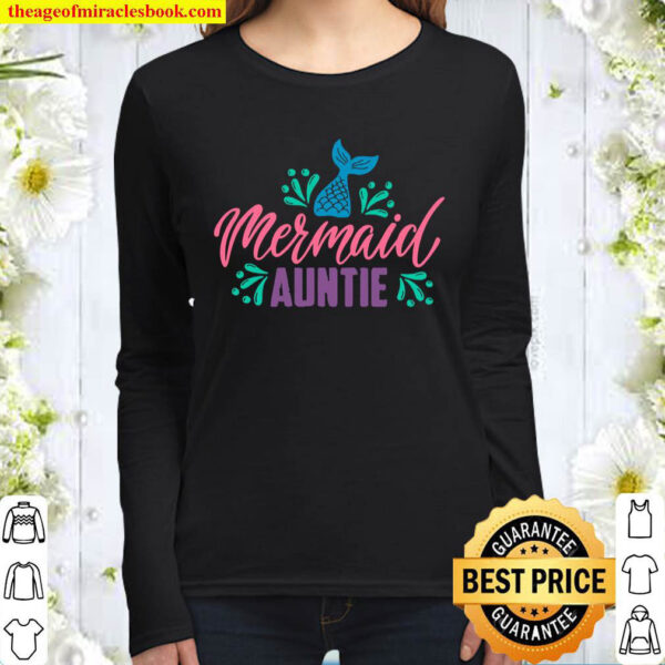 Auntie Mermaid Party Outfits Gift Birthday Women Long Sleeved