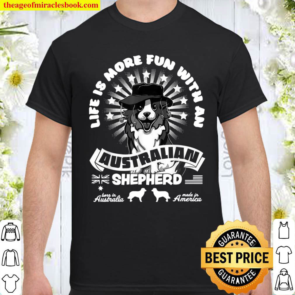 Australian Shepherd Aussie Cartoon Design Shirt