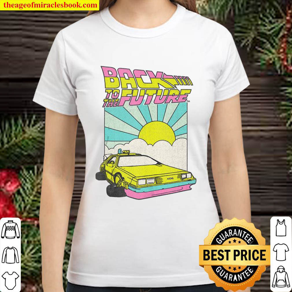 Back To The Future Delorean Sunrise Cartoon Classic Women T Shirt