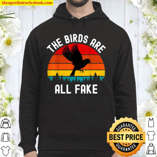 Birds Are All Fake Not Real Funny Government Conspiracy Hoodie
