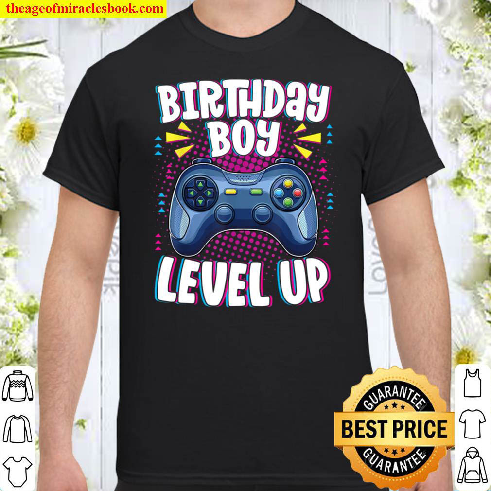 Buy Now – Birthday Boy Level UP Matching Gamer Birthday Party T-Shirt