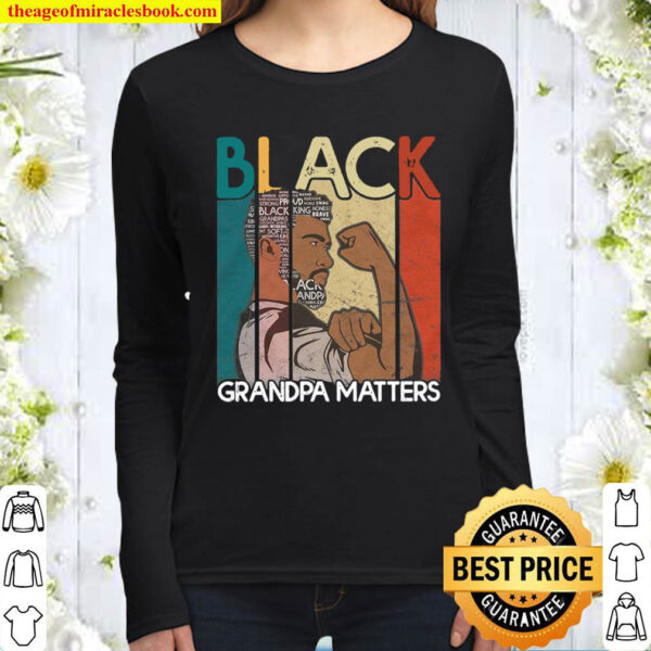 Black Grandpa Matters Dope Black King Grandparents Day Women Long Sleeved
