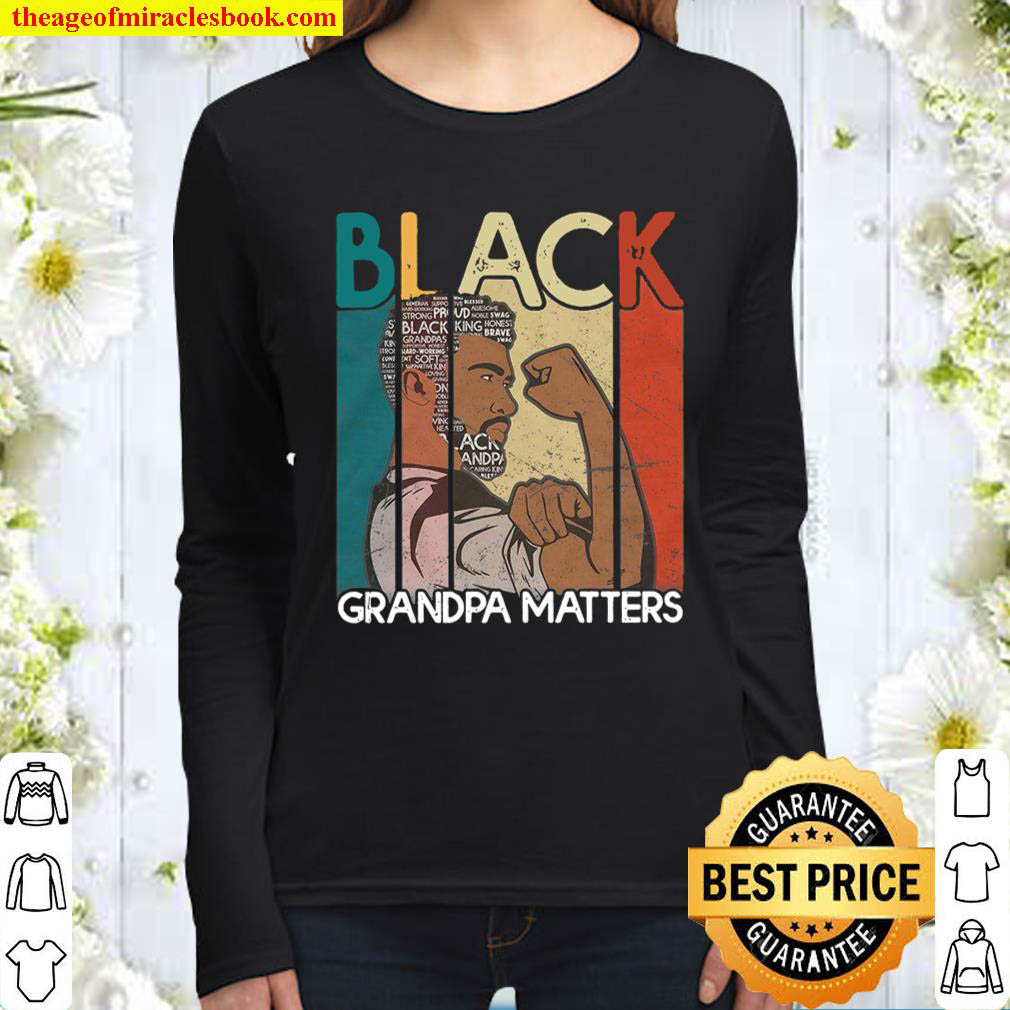Black Grandpa Matters Dope Black King Grandparents Day Women Long Sleeved