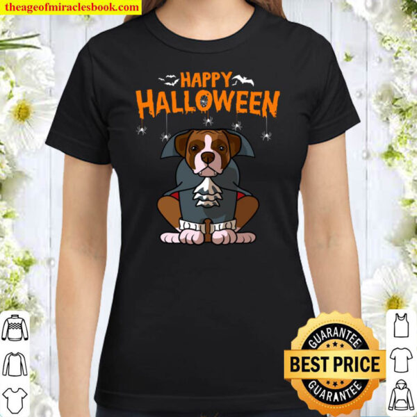 Boxer Halloween Greetings Costume Dog Owner Classic Women T Shirt