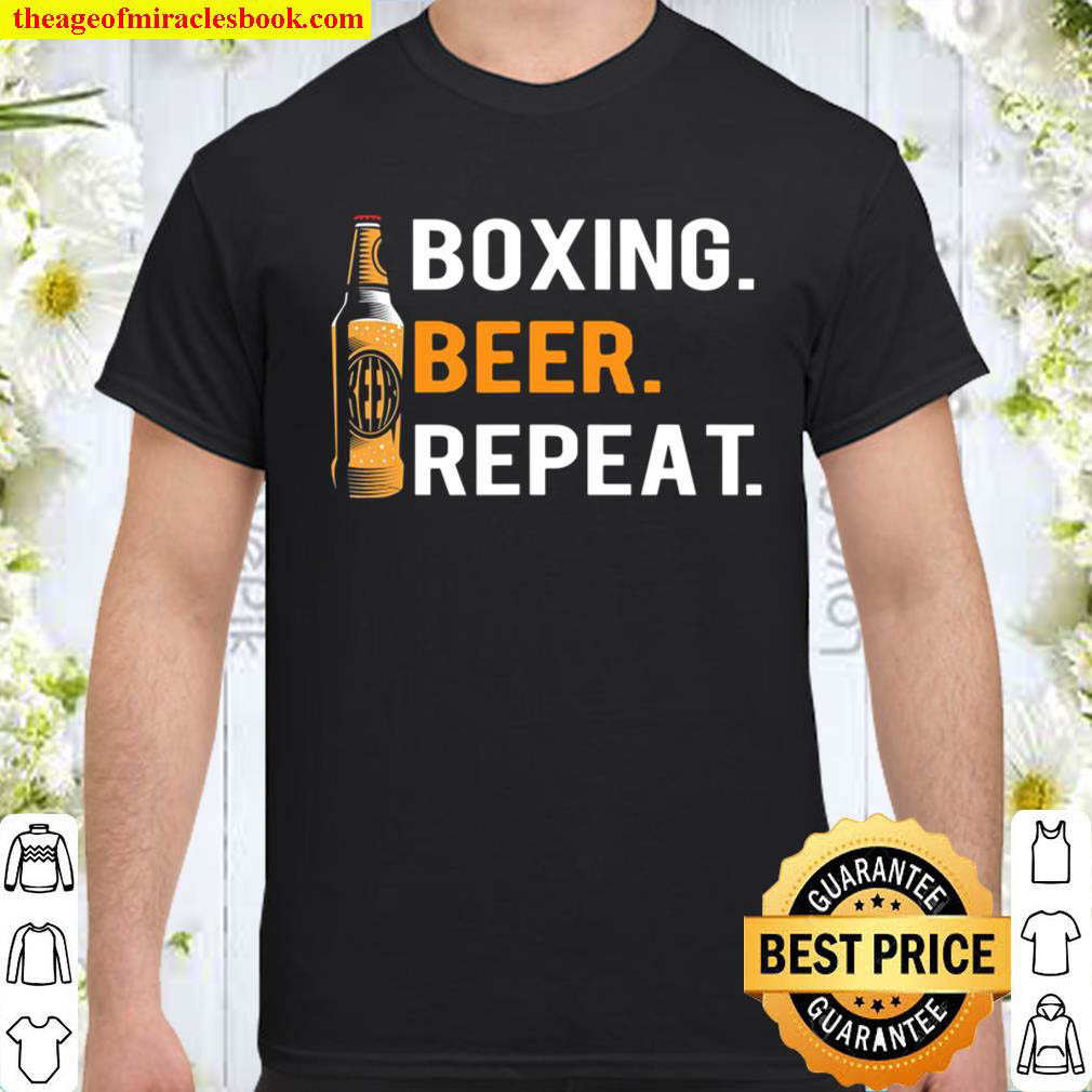 Official Boxing Beer Repeat Funny Boxer Drinking Gift Shirt