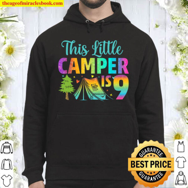 Camper Kids Birthday 9 Years Old Camping 9th B day Funny Hoodie