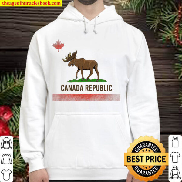 Canada Republic – Canada Moose And California Flag Combo Hoodie
