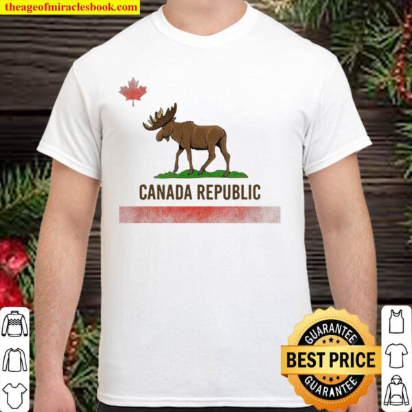 Canada Republic – Canada Moose And California Flag Combo Shirt