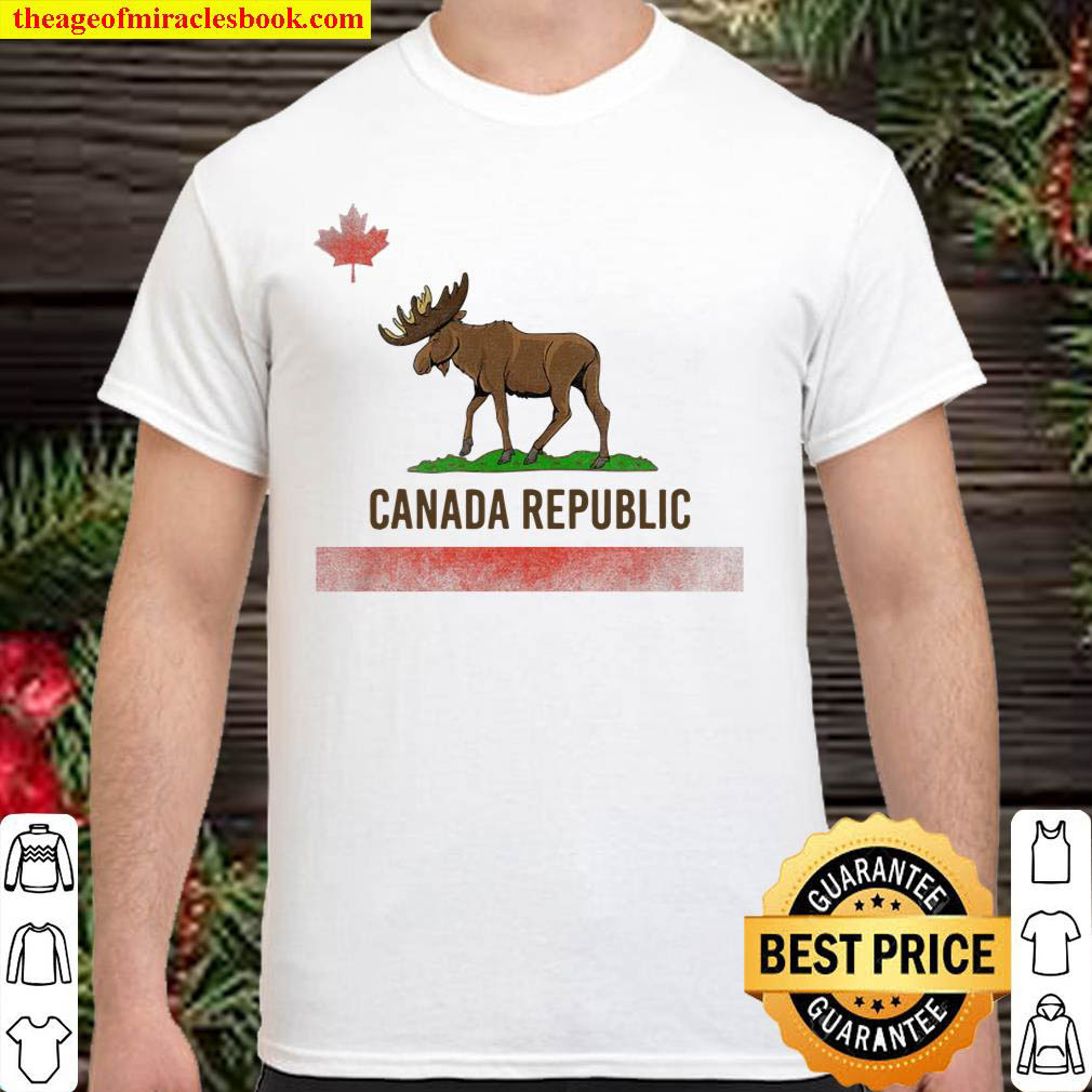 Official Canada Republic – Canada Moose And California Flag Combo shirt