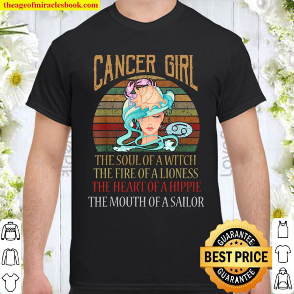 Cancer Girl Zodiac Sign Born June July Birthday Women Cute Shirt