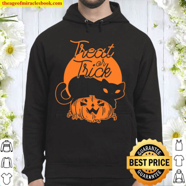 Cat Pumpkin Treat or Trick Halloween Hoodie