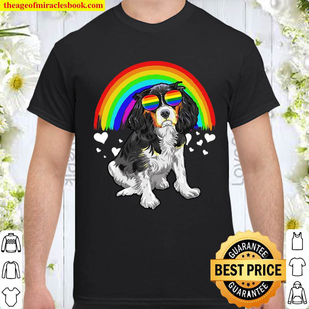 Official Cavalier King Charles Spaniel Rainbow Gay Pride Lgbt Shirt