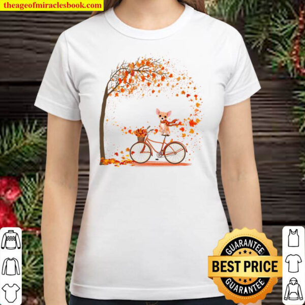 Chihuahua Cycling To Autumn Classic Women T Shirt