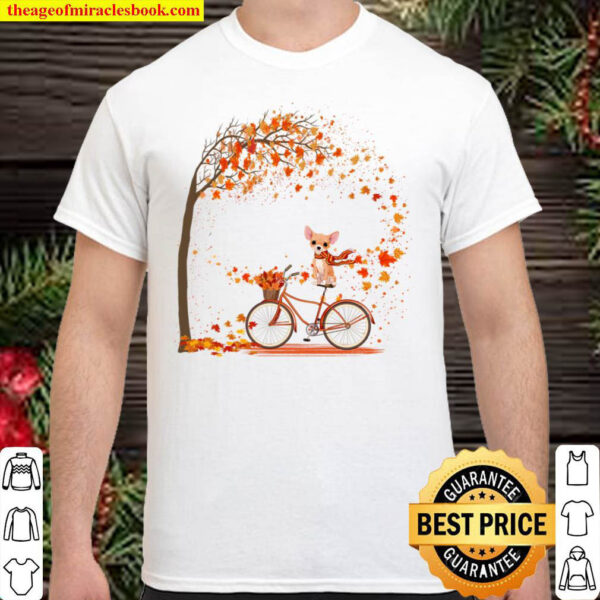 Chihuahua Cycling To Autumn Shirt