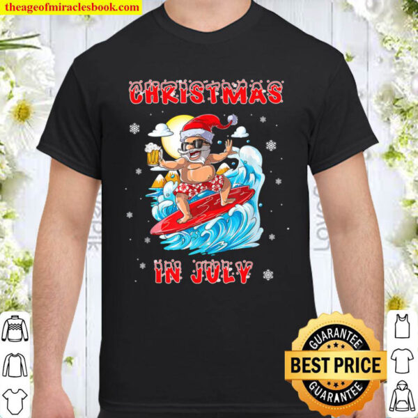 Christmas in July Santa Surf Funny Hawaiian Surfing Shirt