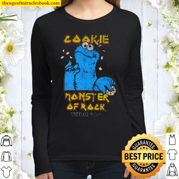 Cookie Monster Sezame Street Official Vintage Women Long Sleeved