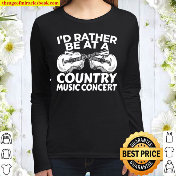 Country Music Lover Gift Music Concert Women Long Sleeved