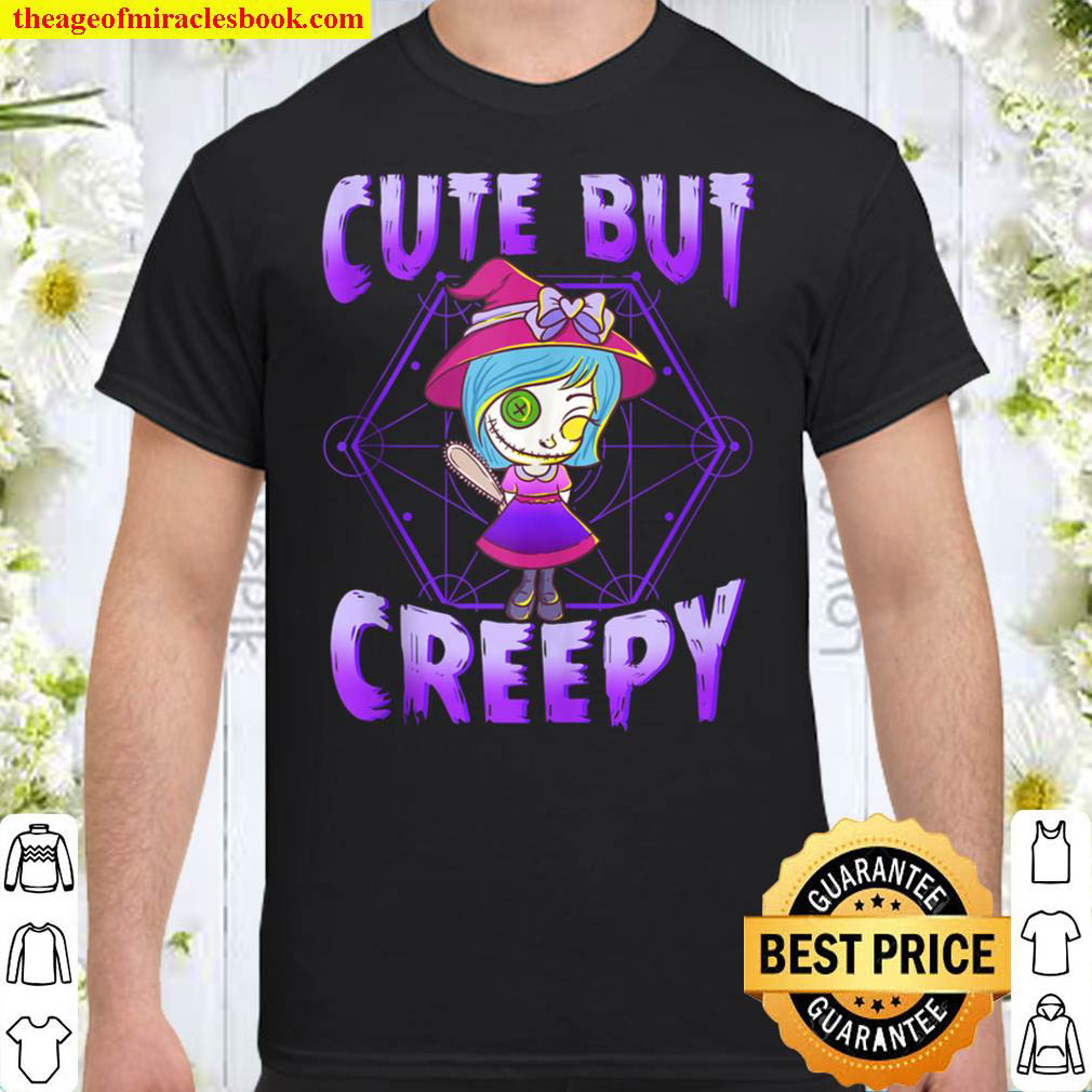 Cute But Creepy Doll in Dress and Hat Unique Halloween Shirt