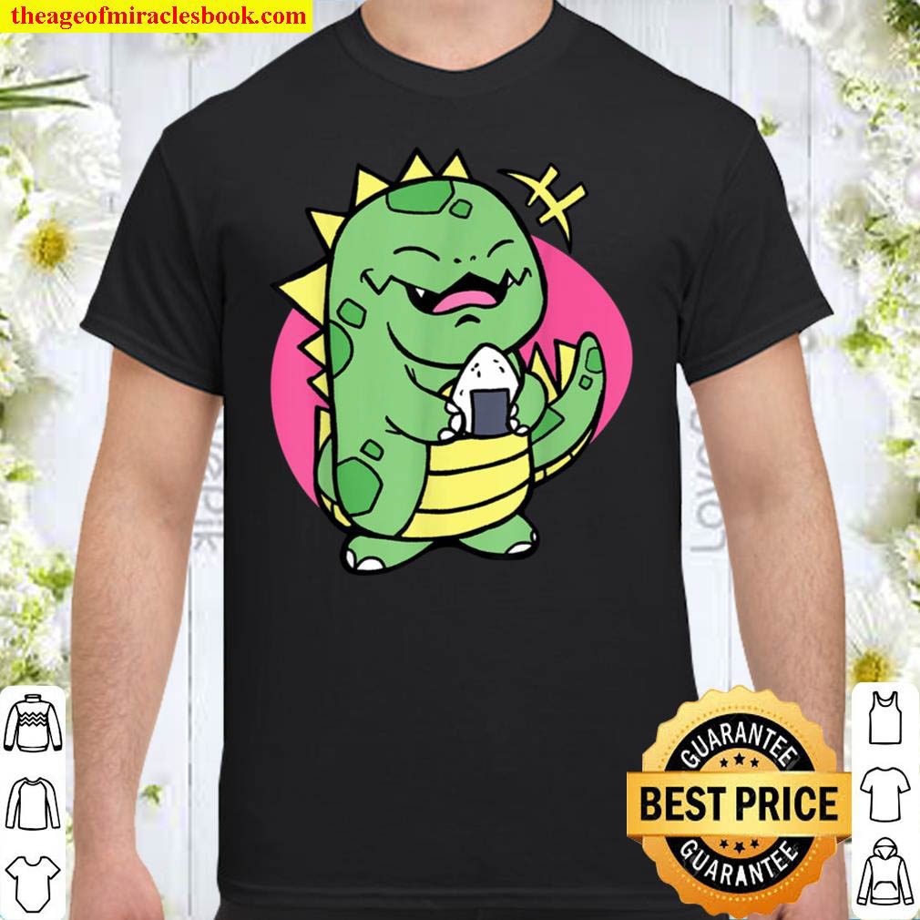 [Best Sellers] – Cute Dinosaur With Onigiri Tyrannosaurus Rex Food Japanese T-Shirt