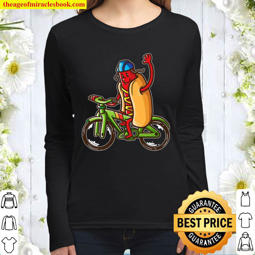 Cycling Hot Dog Shirt For Men Bicycle Riders Cyclist Gift Women Long Sleeved