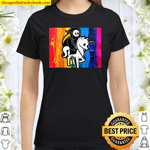 Death Riding Unicorn Classic Women T Shirt