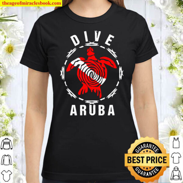 Dive Aruba Tshirt Vintage Tribal Turtle Gift Classic Women T Shirt