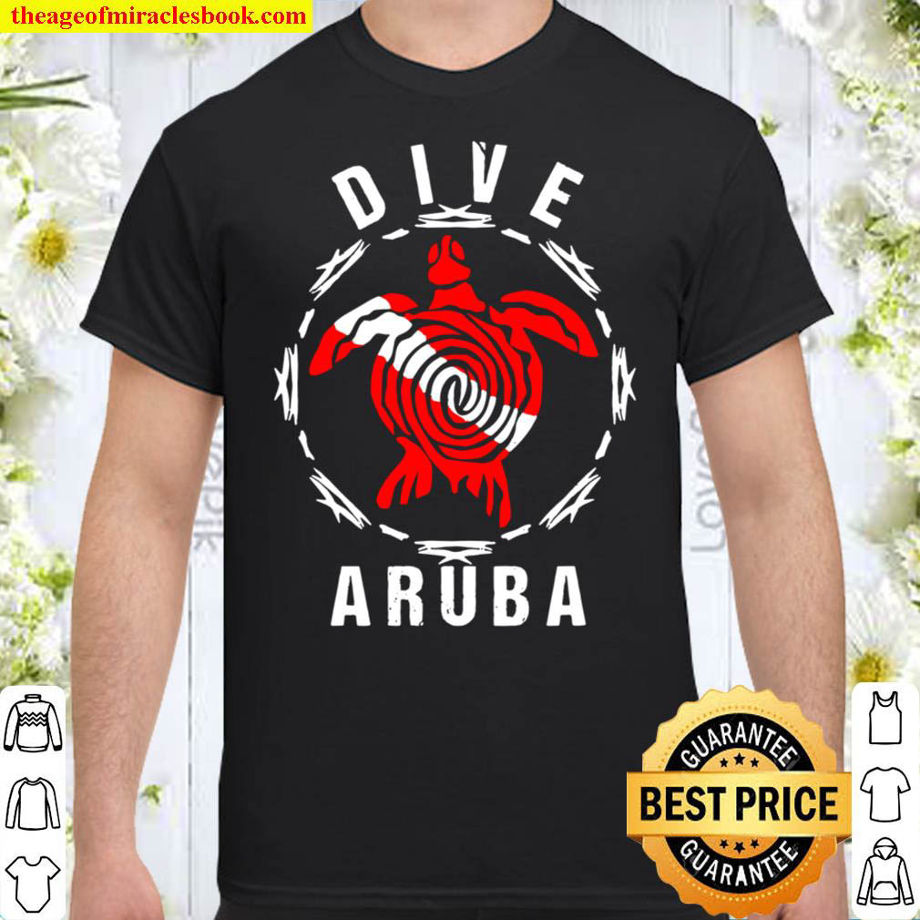 Official Dive Aruba Tshirt Vintage Tribal Turtle Gift Shirt