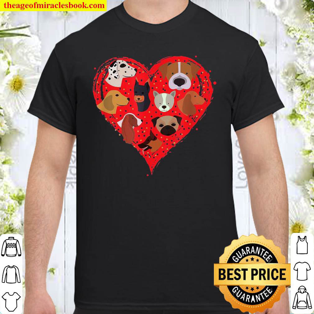 Dog Love Heart Pattern Shirt