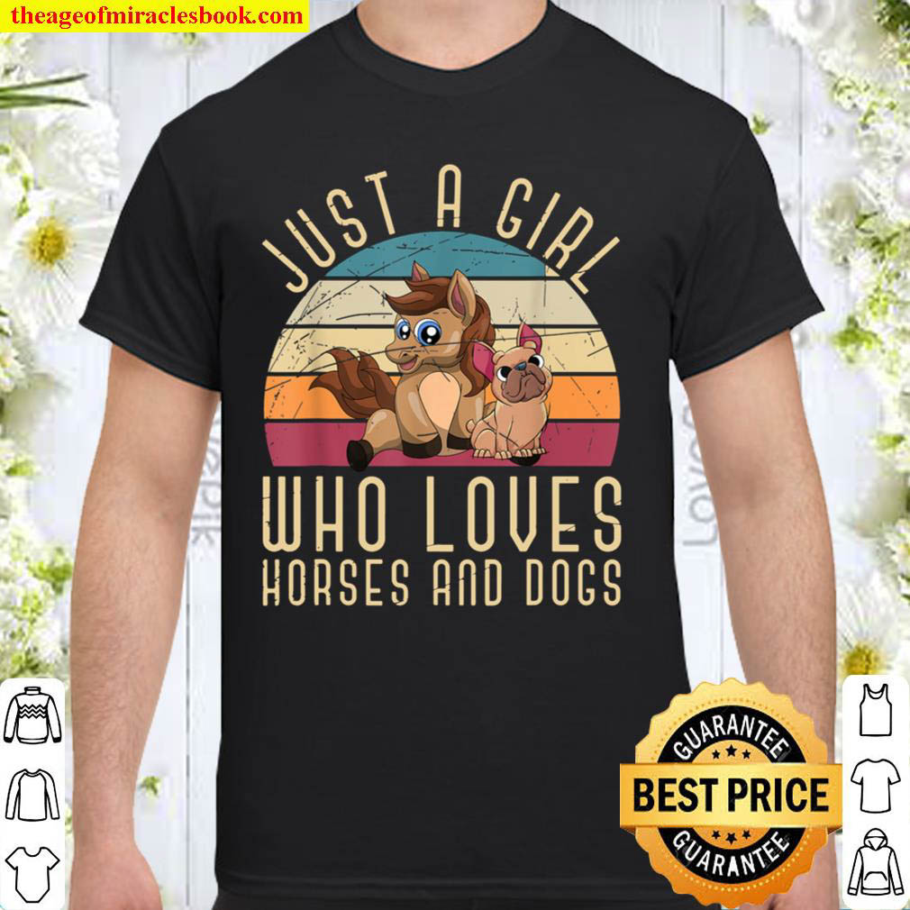 Dog Owner Horse Lover Women Girls Retro Equestrian Horse Shirt