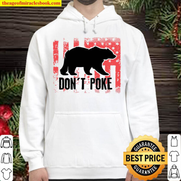 Dont Poke Funny Bear Cute Superhero Bear Usa Gift V Neck Hoodie