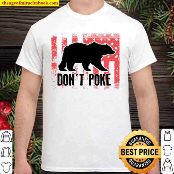Dont Poke Funny Bear Cute Superhero Bear Usa Gift V Neck Shirt