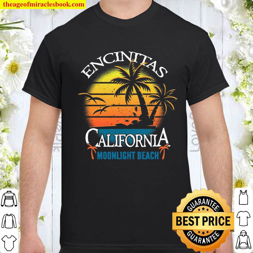 Official Encinitas California Moonlight Beach Vintage Sunset shirt